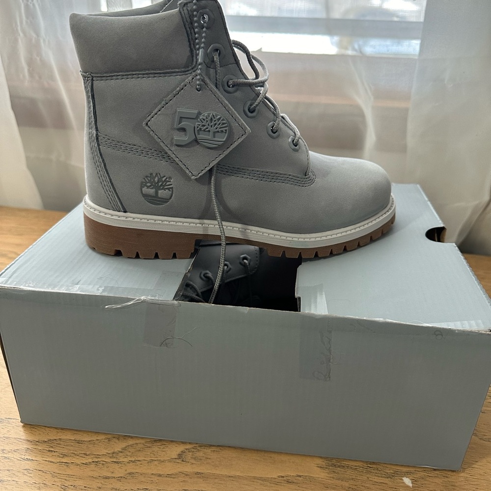 Timberland Gray Leather Boots
